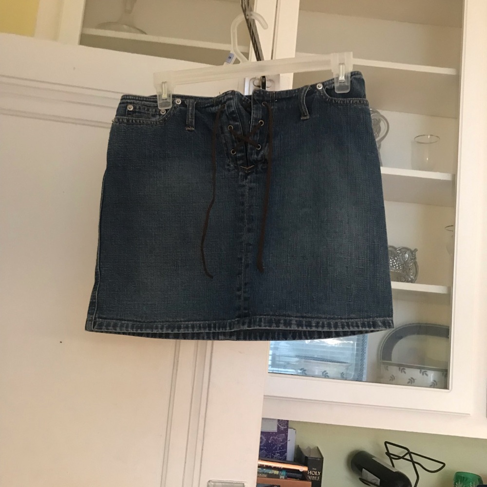 Denim Skirt with Tie